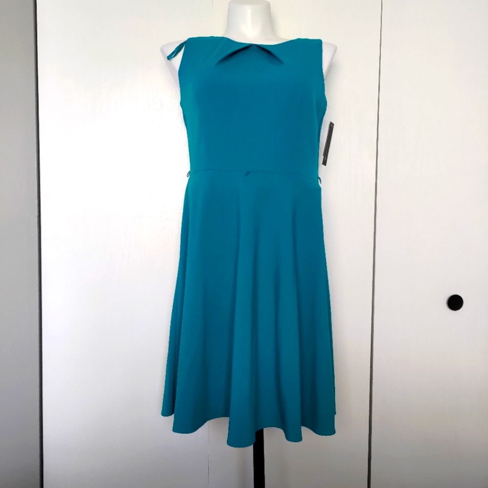 AB Studio Turquoise Fit and Flare Dress Size 14